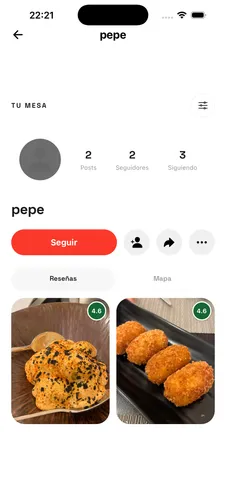 Perfil de usuario Feedo con reseñas